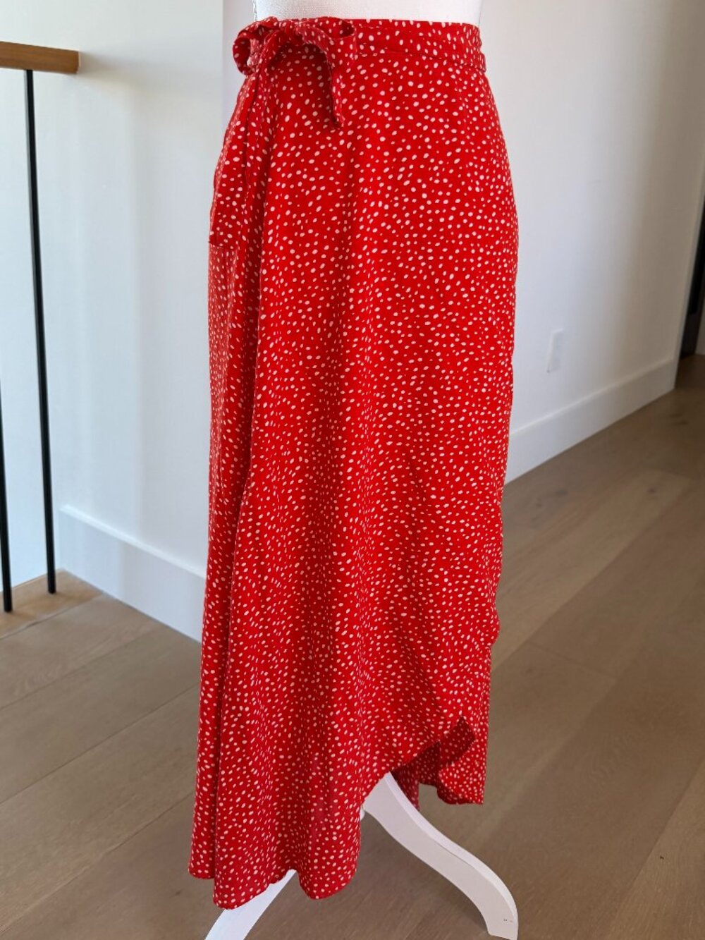 And other stories red wrap skirt one size